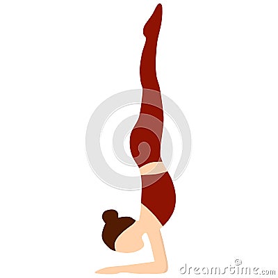 Yoga. Headstand. Vector illustration. Vector Illustration